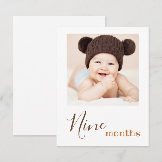 Negen maanden Foto eerste geboorte Banner Kaart (Voorkant / Achterkant)