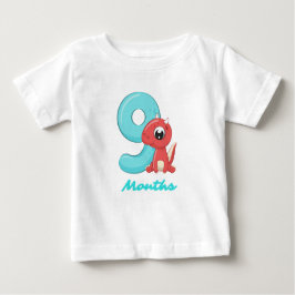 Negen maanden schattige dinosaurus Baby T-Shirt