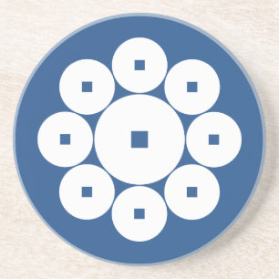 Negen munten voor de familie Hasebe Zandsteen Onderzetter