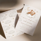 Negen neutrale teddyberen Baby shower Kaart