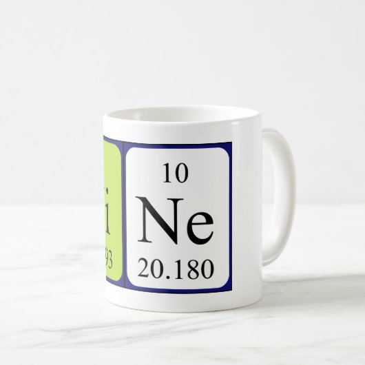 Negen periodieke lijstnaam mok (Voorkant rechts)