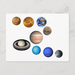 Negen planeten in het zonnestelsel briefkaart