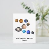 Negen planeten in het zonnestelsel briefkaart (Staand voorkant)