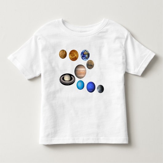 Negen planeten in het zonnestelsel. Kwik,Venus Kinder Shirts (Voorkant)