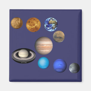 Negen planeten in het zonnestelsel magneet