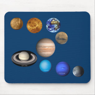 Negen planeten in het zonnestelsel muismat
