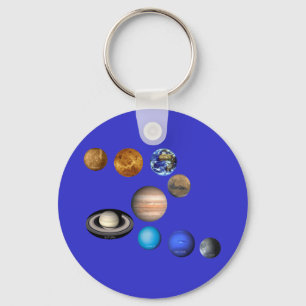 Negen planeten in het zonnestelsel sleutelhanger