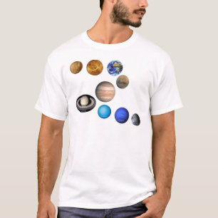 Negen planeten in het zonnestelsel t-shirt