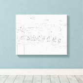 Negen rijen op spoorstaaftekening naar verf canvas afdruk (Insitu (Houten vloer))