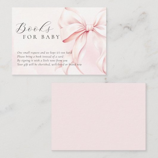 Negen roze Baby shower boeken voor Baby Informatiekaartje (Voorkant / Achterkant)