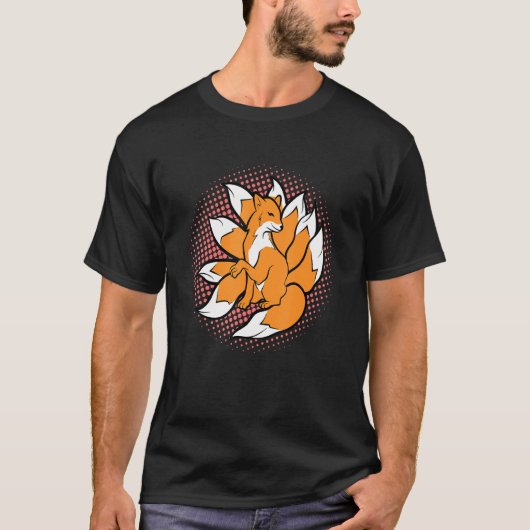 Negen staart Kitsune Japans Fox Kami Inari voor GI T-shirt (Voorkant)