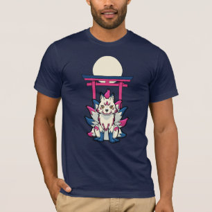 Negen-Staartige Kitsune Vos- Leuk Yokai T-shirt