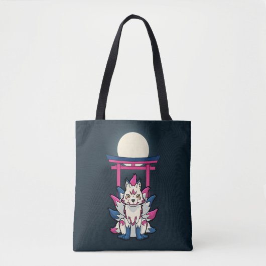 Negen-Staartige Vos- Kyuubi Kitsune Tote Bag (Voorkant)