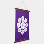 Negen sterrenkersen bloesems hangend wandkleed (Gebogen)