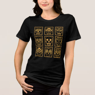 Negen Suiker Schedels Día De Los Muertos Tri-Blend Shirt