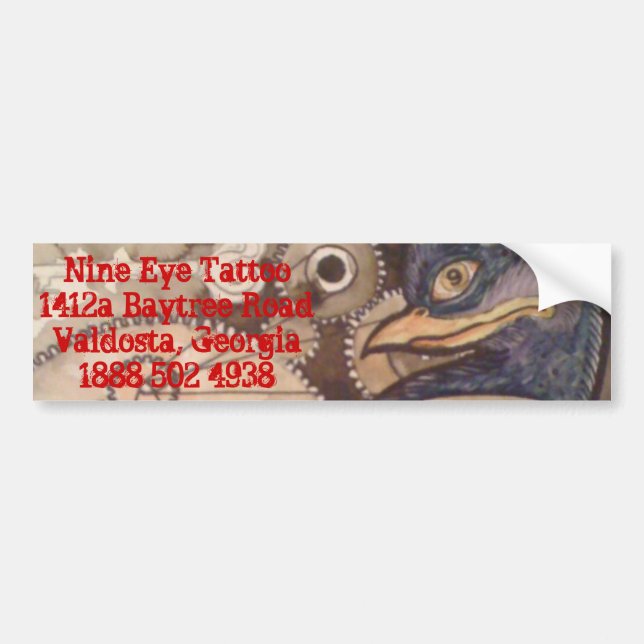 negen Tattoo Bumpersticker Raven (Voorkant)