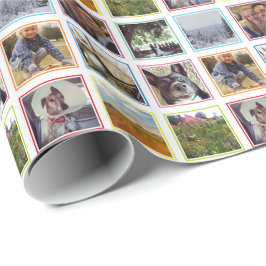 Negen vierkante foto's in Rainbow Lijsten Instagra Cadeaupapier