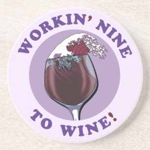 Negen voor wijn Funny Wine Lovers Quote Zandsteen Onderzetter