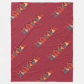 Negen vrouwen dansen midden van de eeuw retro cut- fleece deken (Voorkant)