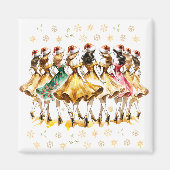 Negen vrouwen dansen | Twaalf dagen Kerst Magneet (Voorkant)