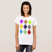 Negen wasdroids (Android Multiple Colors Humor) T-shirt (Voorkant volledig)
