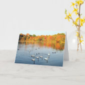 Negen zwanen kaart (Gele Bloem)