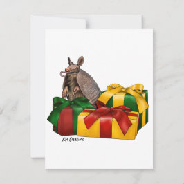 Negenbandig gordeldier - kerstkaart