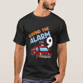 Negende 9e verjaardag brandweerwagen negen 9 Y T-shirt
