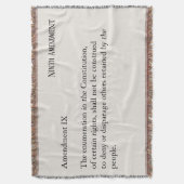 Negende amendement Grondwet Bill of Rights Deken (Voorkant Verticaal)