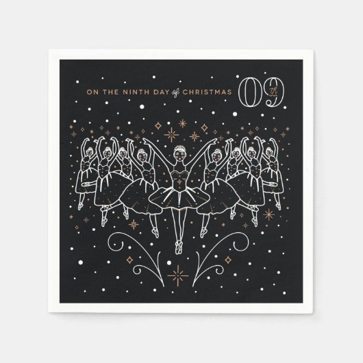Negende dag van de Kerstfeest Papieren servetten (Voorkant)