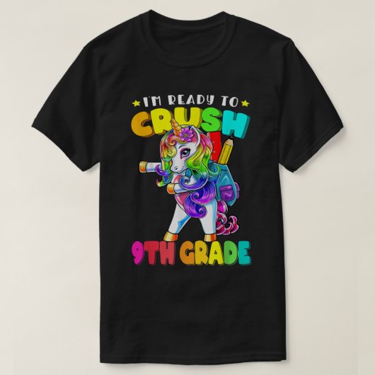 Negende graad verlies tante Unicorn Terug naar sch T-shirt (Design voorkant)
