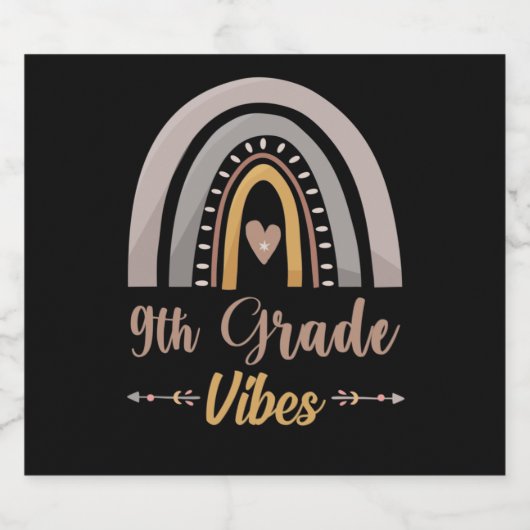negende graad vibes regenboog negende graad terug sparkling wijnetiket (Enkel label)