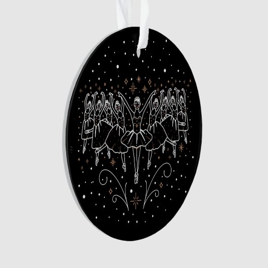 negende kerstdag acrylornament Black Ornament (voorkant)