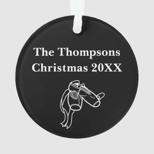 negende kerstdag acrylornament Black Ornament (achterkant)