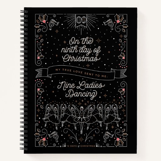 Negende kerstdag blanco zakboek notitieboek (Voorkant)