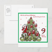 Negende Kerstdag Feestdagenkaart (Voorkant / Achterkant)