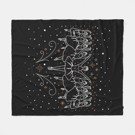 Negende kerstdag, rugleuning met schroefdraad fleece deken (Voorkant (Horizontaal))