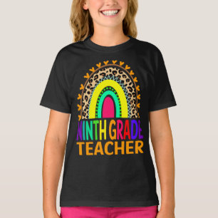 Negende klas leraar Rainbow Leopard terug naar sch T-shirt