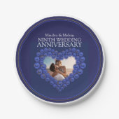 Negende trouwdag met kop Lapis Lazuli Papieren Bordje (Voorkant)