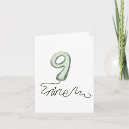 Negende verjaardag ballon kaart