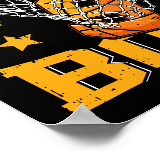 negende verjaardag Basketball Boy 9 Year Old Baske Poster (Hoek)