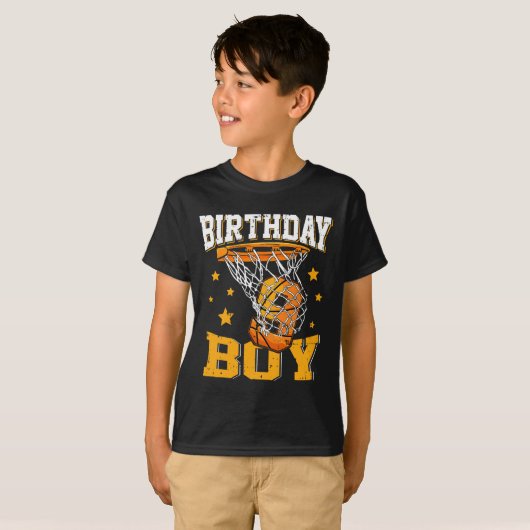 negende verjaardag Basketball Boy 9 Year Old Baske T-shirt (Voorkant volledig)