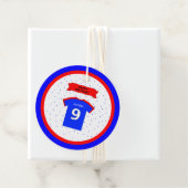 negende verjaardag dank je rode witte sterren bedankjes labels (In situ)