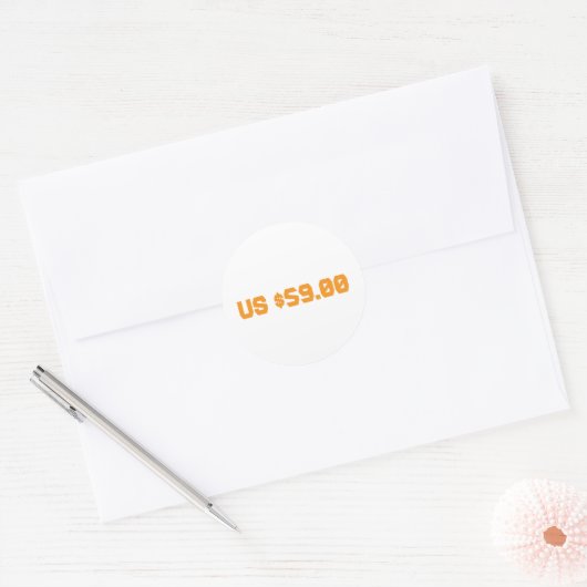Negenenvijftig dollar ronde sticker (Envelop)