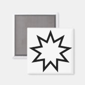 Negenpuntige ster (symbool van het Bahai-geloof) Magneet (Voorkant / Achterkant)