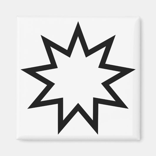 Negenpuntige ster (symbool van het Bahai-geloof) Magneet (Voorkant)