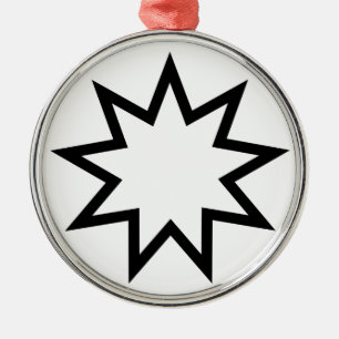 Negenpuntige ster (symbool van het Bahai-geloof) Metalen Ornament