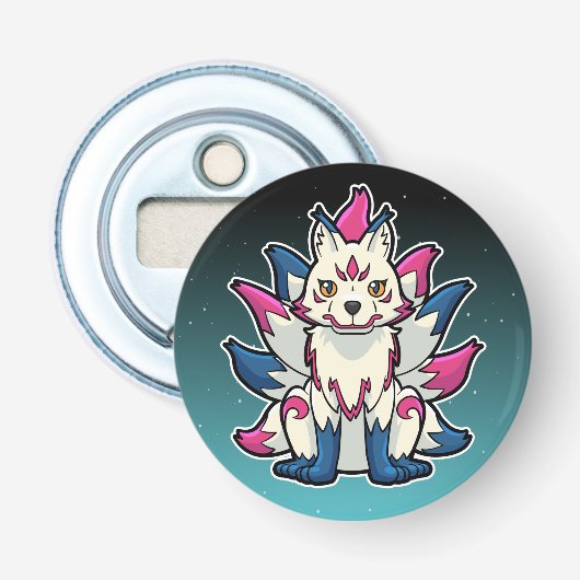 Negenstaartige Vos- Kyuubi Kitsune Button Flesopener (Voorkant)
