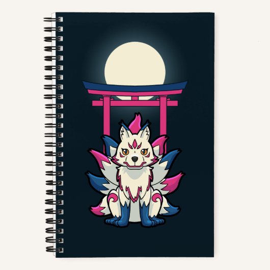 Negenstaartkitsune - Japanse Fox Yokai Notitieboek (Voorkant)