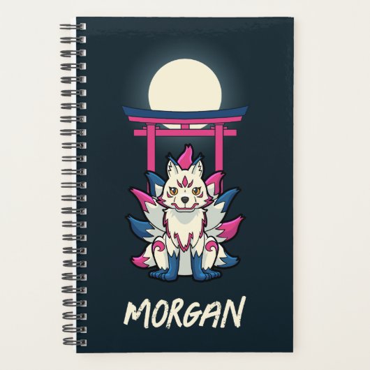 Negenstaartkitsune - Japanse vos gepersonaliseerd Planner (Voorkant)